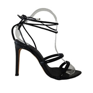 IRO Lavinia Patent Pointy Toe Lace Up Stiletto Heel Sandals